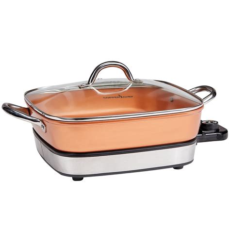 electric copper chef skillet rated removable skillets amazon buffet oven clean server