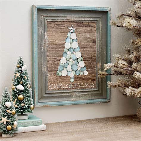 Seashells and Jingle Bells Framed Wood Art Print | Kirklands