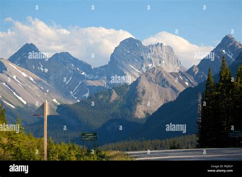 Entrance To Peter Lougheed Provincial Park Alberta Canada Stock Photo