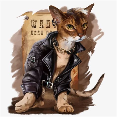 Badcathand Paintedcartoonpaintingleathercoolhandsome Cat Кот
