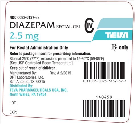 Diazepam Rectal Gel Fda Prescribing Information Side Effects And Uses