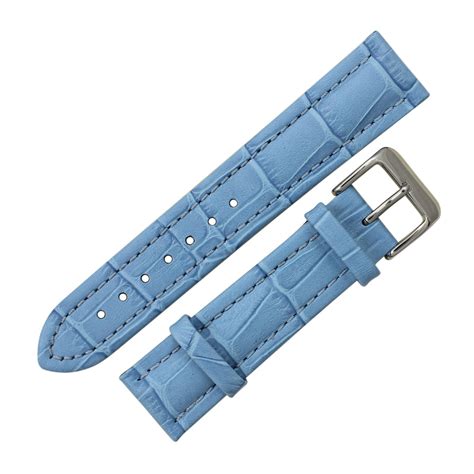 22mm Light Blue Leather Watch Band Watch Straps Esslinger Watchbands