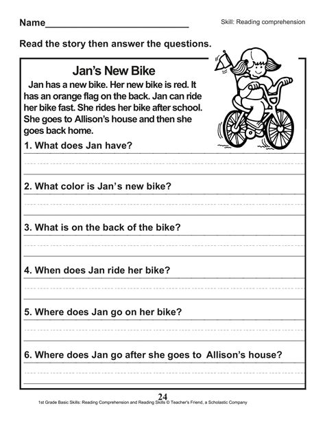 Free printable word family books for short vowels looking for some free printable word family books to use with your child at home or students in your classroom? 40 Scholastic 1st Grade Reading Comprehension Skills ...