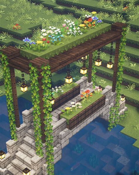 Minecraft Fairy Garden Bridge 🍄🌿 Magical Fairytale Cottagecore Build