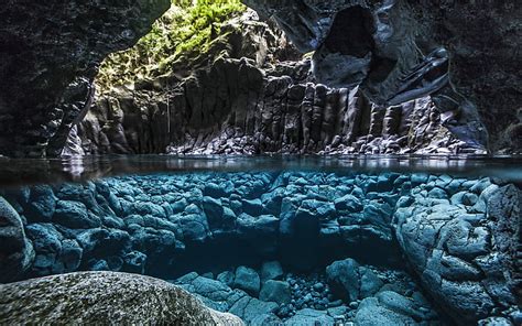 Hd Wallpaper Caves Clear Crystal Jungle Pool Underwater