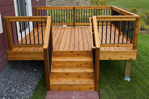 Simple Relatively Inexpensive Cedar Deck With Aluminum Hybrid Rails