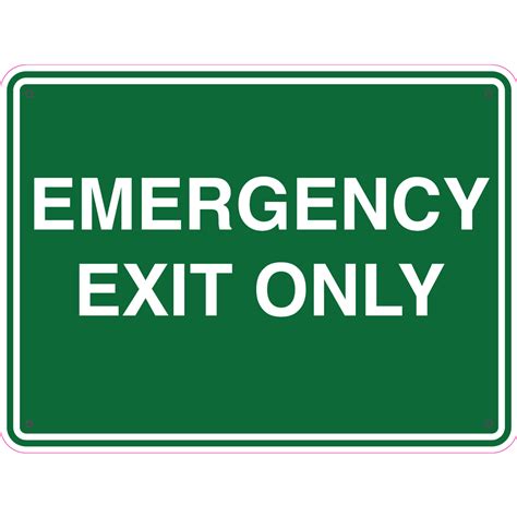 Emergency Exit Only Sign Custom Signs Australia