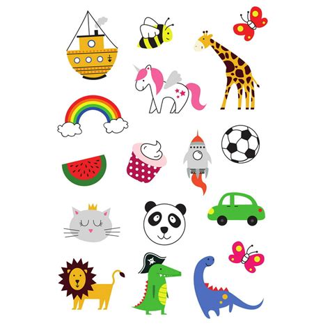 Tatsy Kids Temporary Tattoo Set Fake Tattoos For Childrens Cute And
