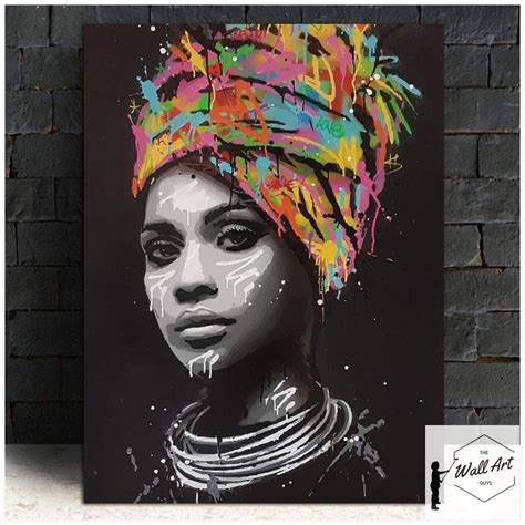 Canvas Poster Of A Beautiful Black Woman Portrait Pop Art Canvas