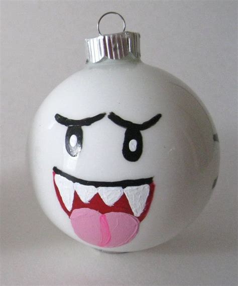 Mario Boo Christmas Ornament One Hand Painted By Basementinvaders