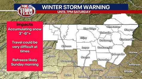 Winter Storm Warning For Parts Of North Georgia