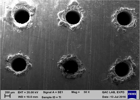 Micro Holes Drilled On Ti 6al 7nb Download Scientific Diagram