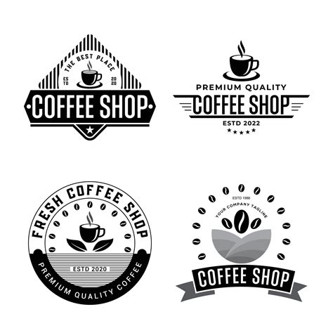 Coffee Logo Vector Illustration Coffee Set Design Vintage Retro