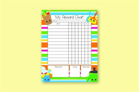Printable Reward Chart For Kids Spec On A Speck