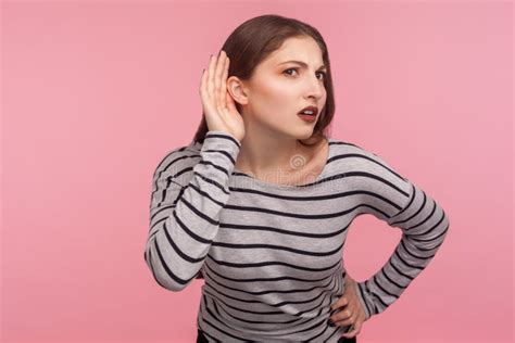 Nosy Woman Secretly Listening Conversation Stock Photos Free