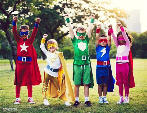 Colorful Superhero Kids With Superpowers Premium Image By Rawpixel