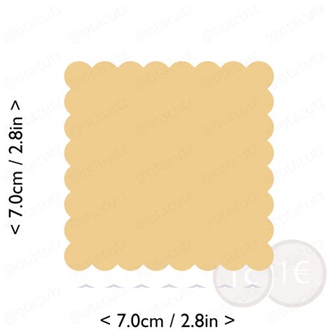 3d File Square Scalloped Cookie Cutter 70mm・template To Download And 3d