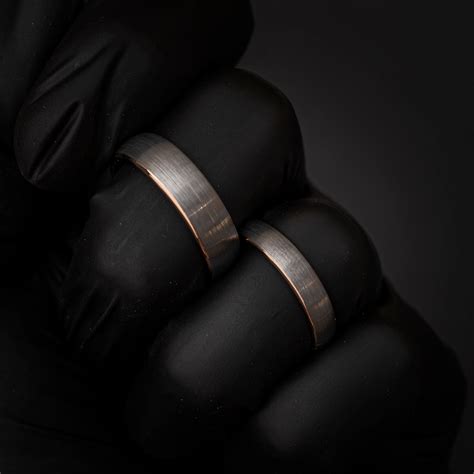 Tungsten Wedding Ring Set Minimalistic Wedding Ring Gunmetal Ring Engagement Ring Simple