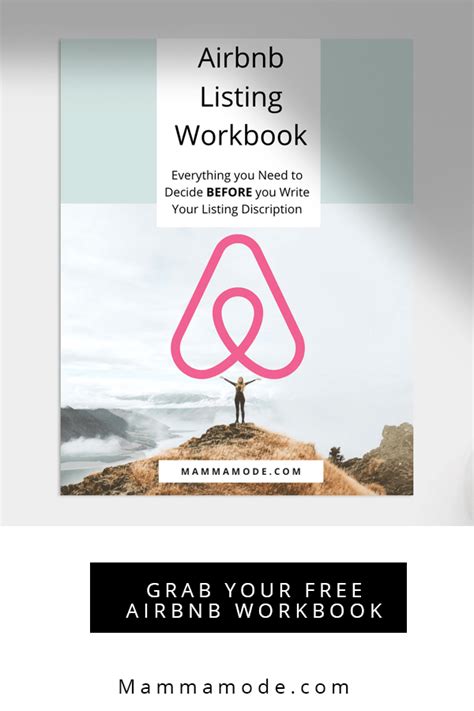 The Airbnb Listing Workbook Is Shown With An Image Of A Person Standing