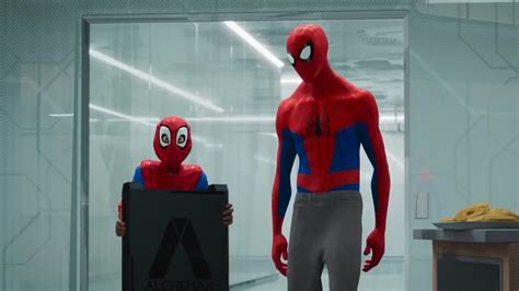 Peter Parker Training Miles Morales Scene Spider Man Into The Spider