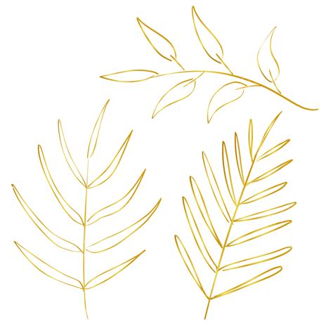 Hand Drawn Leaf Vector Png Images Hand Drawn Golden Leaf Golden