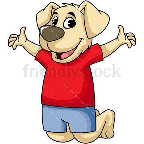 Happy Dog Mascot Cartoon Vector Clipart Friendlystock