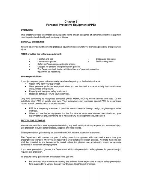 Chapter 5 Personal Protective Equipment - National Work Zone