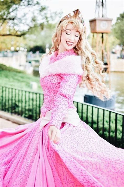 princess aurora walt disney world face character sleeping beauty pink dress short elegant