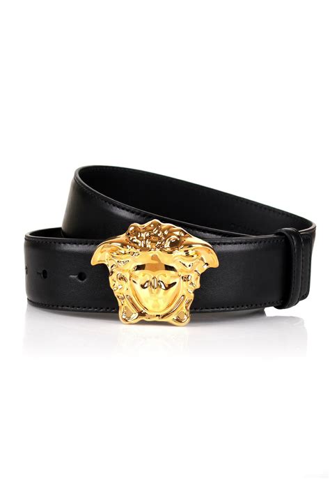 Lyst Versace Palazzo Medusa Head Belt Smooth Leather Blackgold In