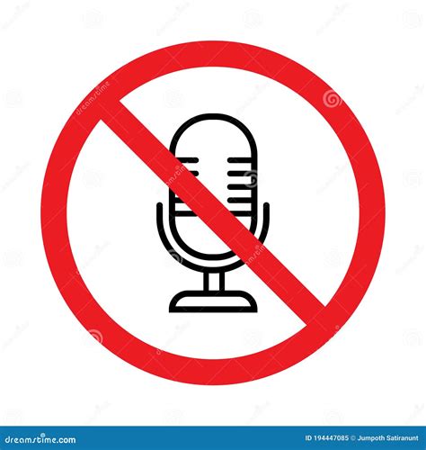 No Recording Microphone Sign Prohibition Symbol Sticker For Area