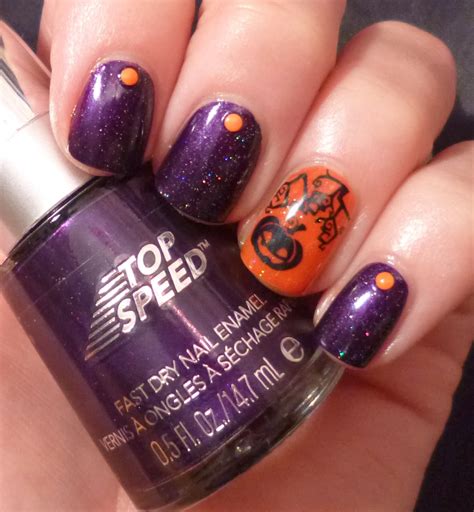 Lou Is Perfectly Polished Halloween Nails Purple And Pumpkins