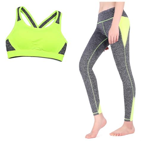 Two Pieces Yoga Set Women Sport Running Jogging Gym Bra Pants Set Sexy Fitness Workout Tights