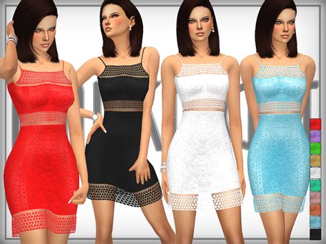 The Sims Resource Lace Bodycon Dress By Darknightt • Sims 4 Downloads