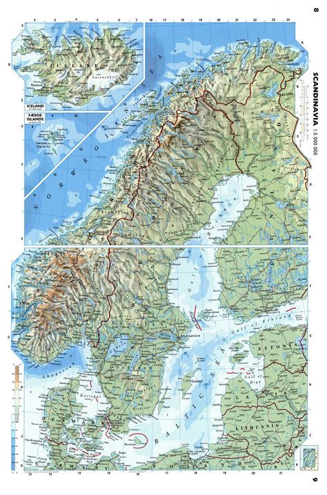Large Detailed Physical Map Of Scandinavia Baltic And Scandinavia