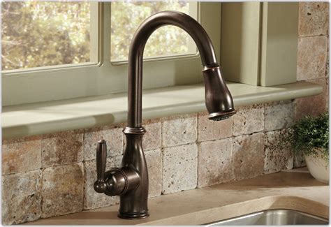 The free movement of the loose base can cause rupture to the water supplying lines of the valve which will lead to leakage. Moen 7185ORB Brantford One-Handle High Arc Pull-down ...