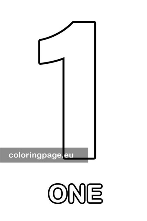 Number One Template Coloring Page