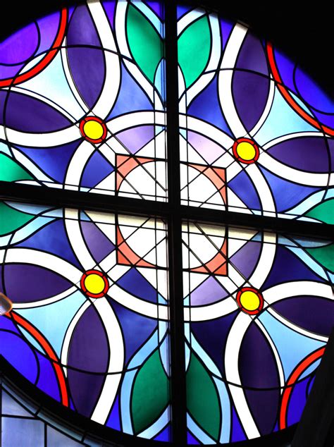 Window Film Stained Glass Pattern Blue Church
