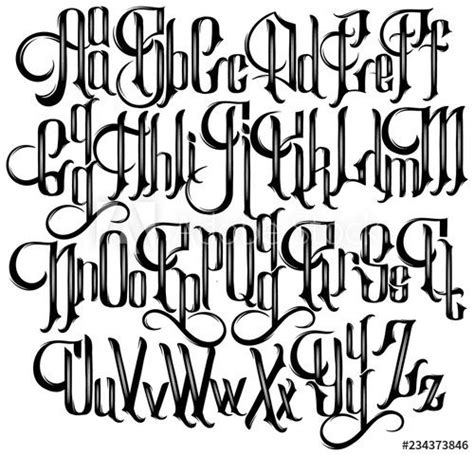 Vector Handwritten Gothic Font For Unique Lettering Lettering Styles