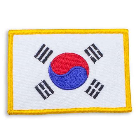 These american flag pictures show the different designs of the united states flag over time. Gold Trim Korean Flag Patch - Korea Flag Patches - Korean ...