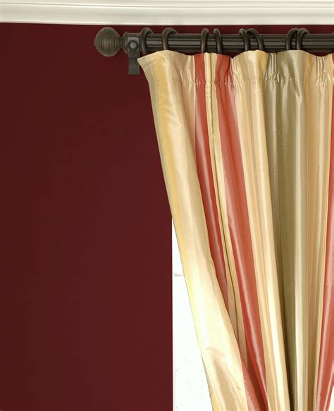 Pure Silk Taffeta Striped Curtain Panel 50 X 120 Bed Bath And Beyond