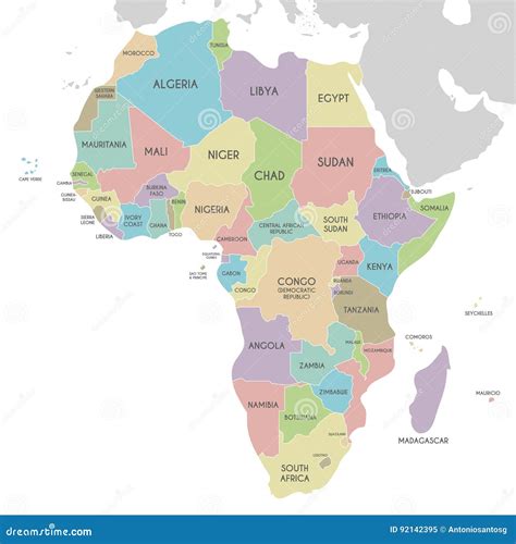 Political Map Od Africa Continent Vector Illustration Cartoondealer