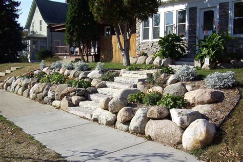 Boulder Outcropping Retaining Wall Chilton Limestone Steps Dry