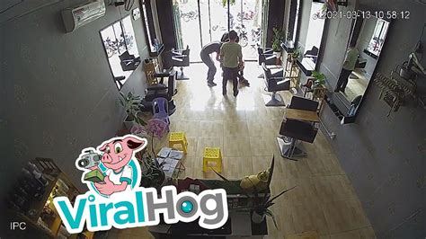 Salon Worker Runs Straight Into Glass Door Viralhog Youtube
