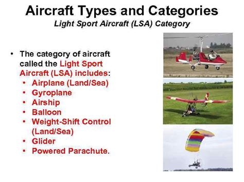 Aircraft Types And Categories Categories Of Aircraft