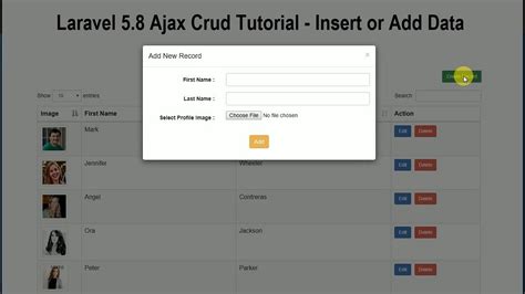 Laravel Ajax Crud Tutorial Insert Or Add Data YouTube