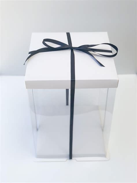 5 Pieces Tall Clear Cake Boxes 125 Height X 10 Etsy