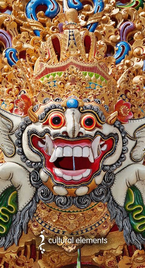 Balinese Mask Depicting Barong In Balinese Mythology Barong Is The King Of The Spirits And A