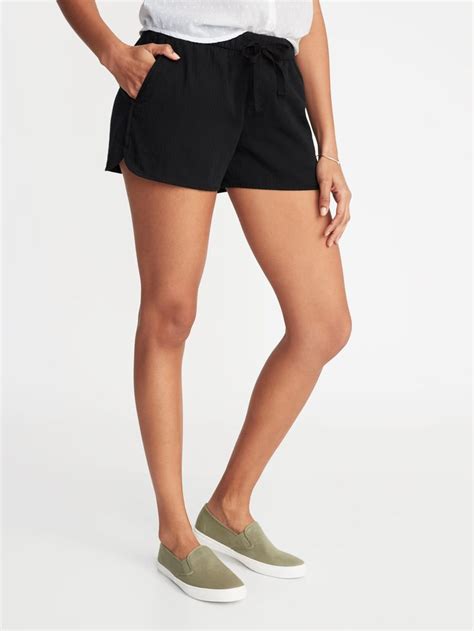Mid Rise Twill Pull On Shorts For Women 4 Inch Inseam Old Navy Women Old Navy Womens Shorts