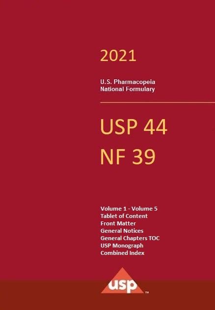 United States Pharmacopoeia Usp 44 Nf 39