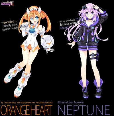 Megadimension Neptunia V Orange Heart And Neptune By Freshman On